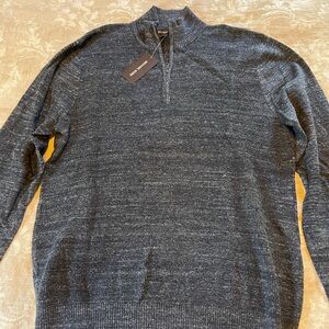 Michael Kors Gray Zip Up Sweater with Stand-Up Collar